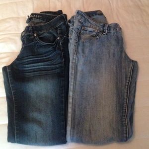 Dark and light wash jeggings