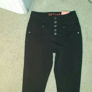 Black skinny high rise jeans