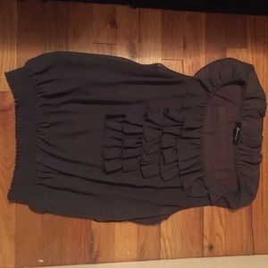 Gray sleeveless sheer top