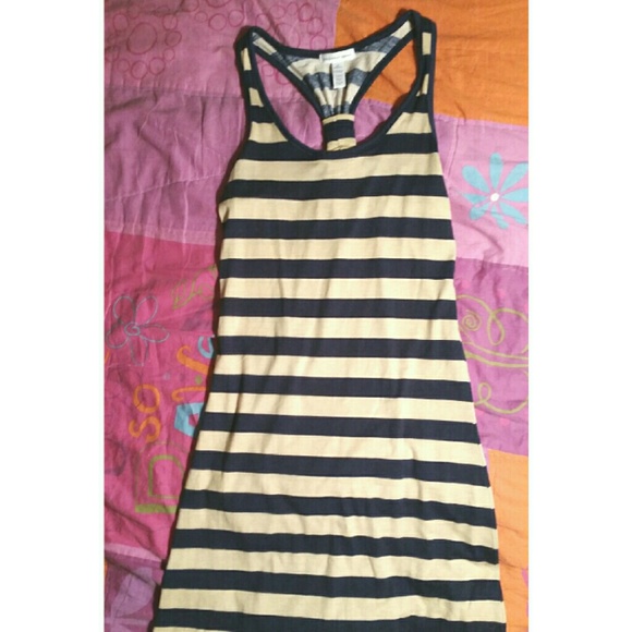 Blue & Beige striped maxi dress