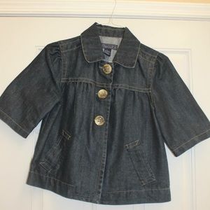 Short denim swing jacket