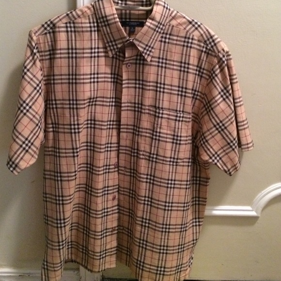 Burberry men's classic check shrt sleeve shirt M