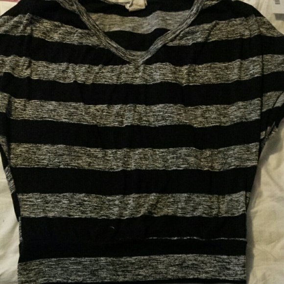 Black and grey striped blouse