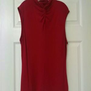 Red sleeveless top