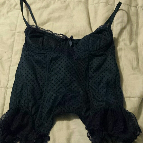 Blue Corset with garter belts