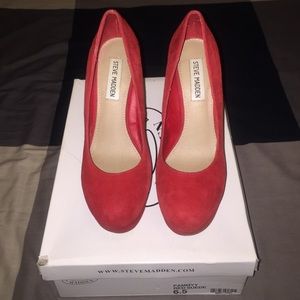 Red Suede Steven madden heels
