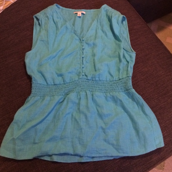Banana Republic linen turquoise shirt - small