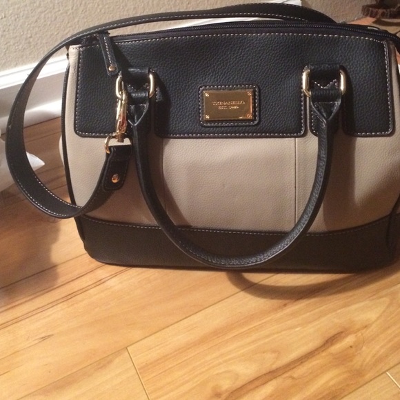 Tignanello gray and black purse