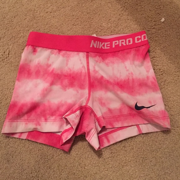 Pink watercolor Nike pros. BEING TRADED CURRENTLY