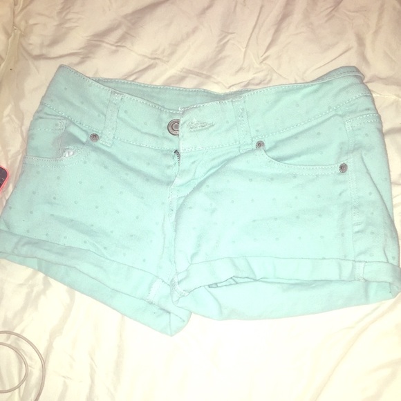 baby blue shorts.