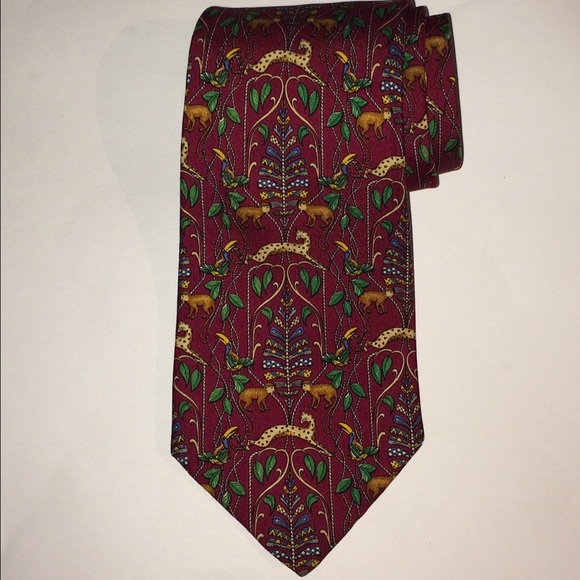 Authentic Salvatore Ferragamo Tie Puma Motif
