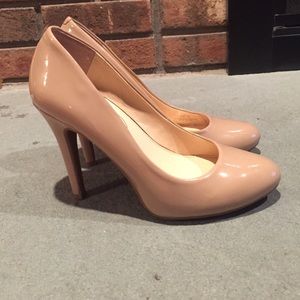 Nude patent leather Jessica Simpson heels
