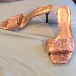 Snakeskin Print Heels