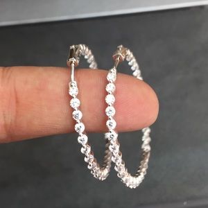 925 Sterling silver inside/outside hoop earring