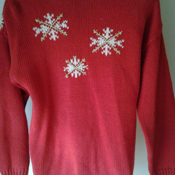 Red Christmas Sweater CUTE BEARS Size M - Picture 2 of 4
