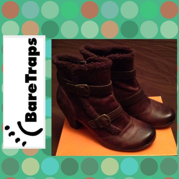 Bare Traps Short Boots with Fur 3" Heel 8 1/2