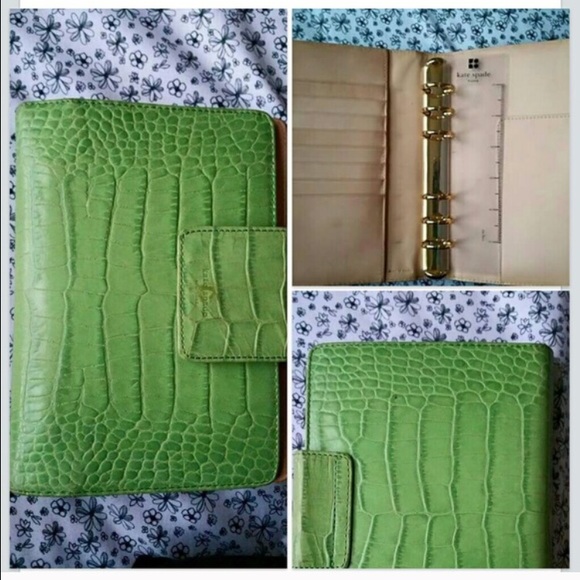 Kate spade green snap planner