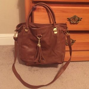 Steve Madden Cognac Handbag with Fringe Accent💛