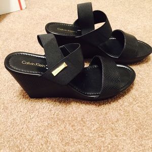 Calvin Klein Black Wedges