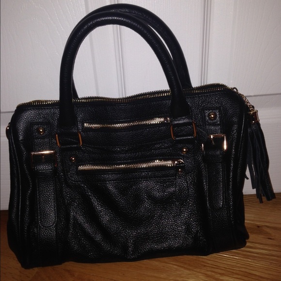 Erica Anenberg black leather satchel