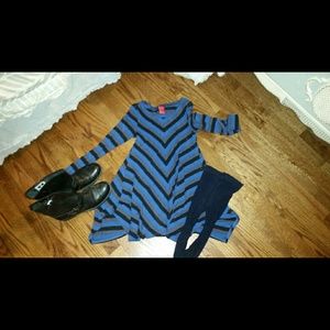 Ella Moss Chevron Blue and Black Shirt