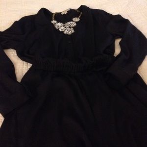 Black, long sleeve romper