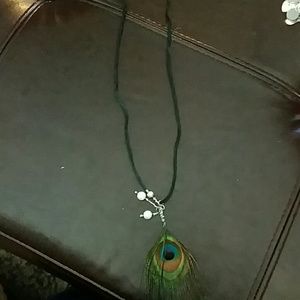 Beautiful peacock feather necklace