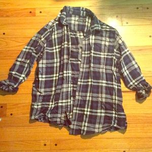 RESERVED Blue Flannel Shirt