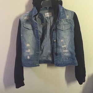 Jean jacket with sweater
