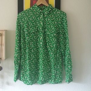 Leafy green Gap pullover collared shirt - S