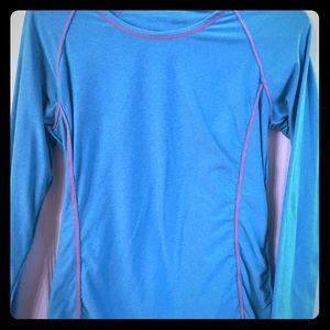 Teal with Pink Trim Workout Shirt