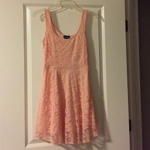 Peach colored flowing dress