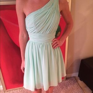 Mint chiffon one shoulder dress size 2
