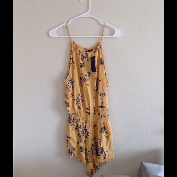 Brandy Melville Yellow Floral Romper