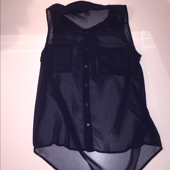 Navy blue button down tank