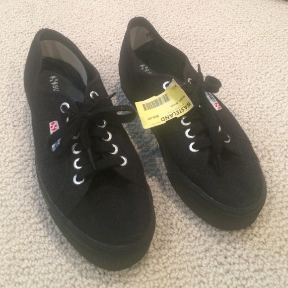 Black Superga Platforms