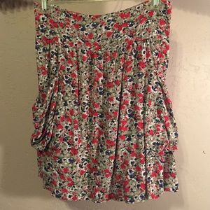 High waisted floral skirt