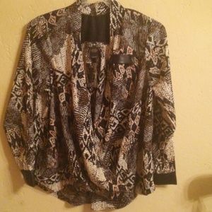 top with leather sleeves