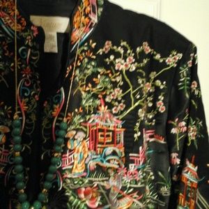 Chico's Jackets & Coats - Silk embroidered jacket Asian inspired Chico's Jackets & Coats - Silk embroidered jacket Asian inspired