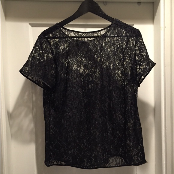 leaf flower lace tee