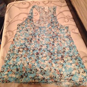 blue floral tank