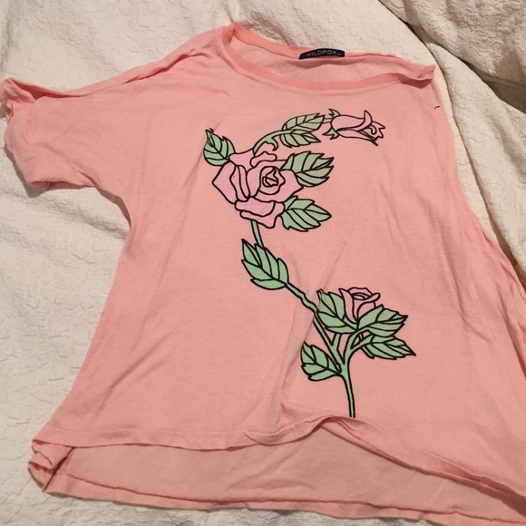 One shoulder peach top