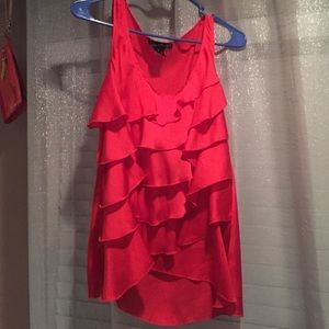 Cute bright red ruffled top!