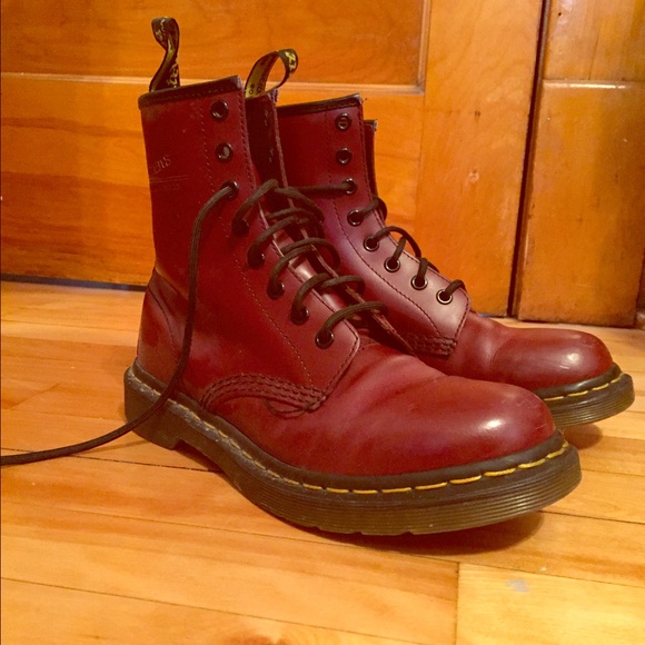 Maroon Dr. Martens Boots Size 8