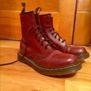 Maroon Dr. Martens Boots Size 8