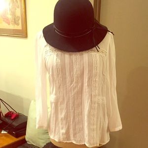 H&M white boho blouse