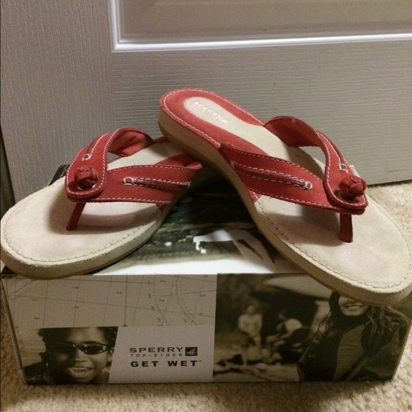 Sperry Red Flip Flops