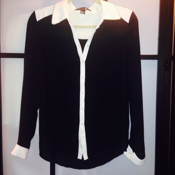 Black and white dress shirt