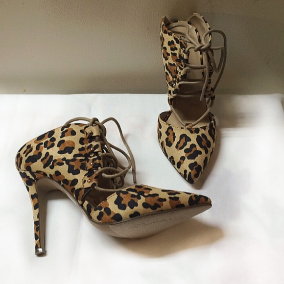 Cheetah lace up Heels