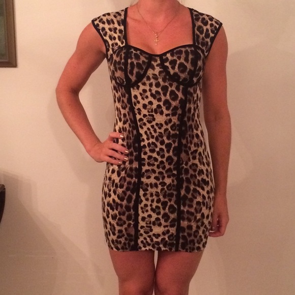 Cheetah print mini dress